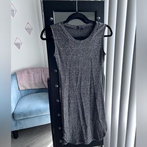 Papaya Silver Sparkly Sleeveless Ribbed Bodycon Dress